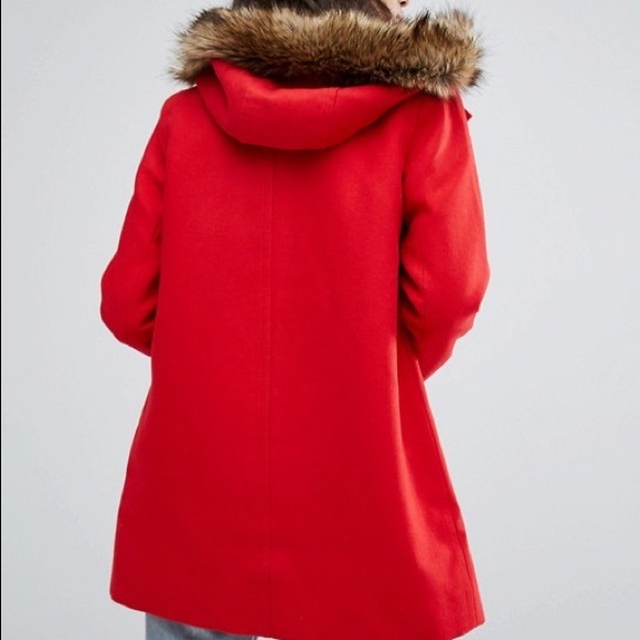 Abercrombie & Fitch Red Heritage Wool Parka Coat - Picture 9 of 10